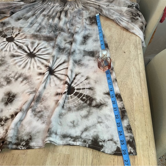 Sacred Threads TIE DYE Boho Brown Woven Rayon Tie Dye Off Shoulder Dress. Medium - Picture 13 of 14